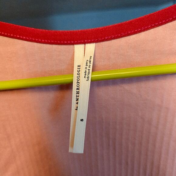 Anthropologie pink ribbed wrap top - Picture 5 of 5